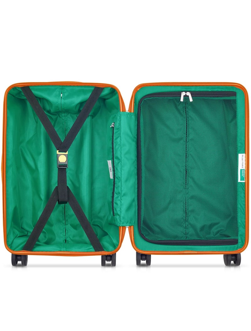 UNITED COLORS OF BENETTON Fabrica 55 Cm 4 Double Wheeled Hardside Non-Expandable Cabin Luggage Trolley Case - Black - Image 3